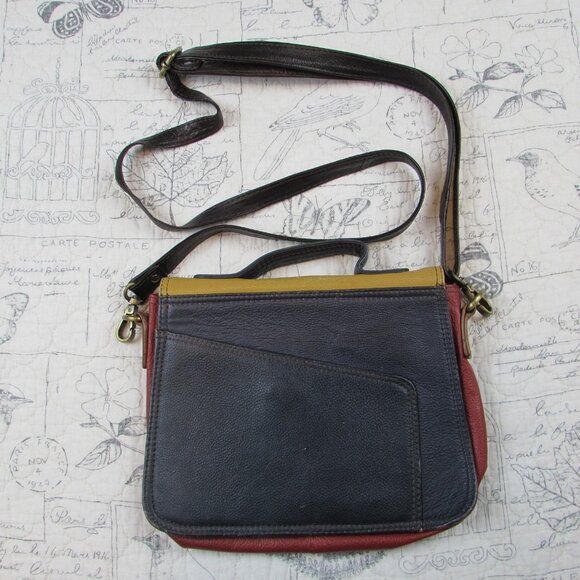 Soruka Leather Crossbody Bag Women Multicolor Adjustable Square and Rounded - Picture 6 of 7